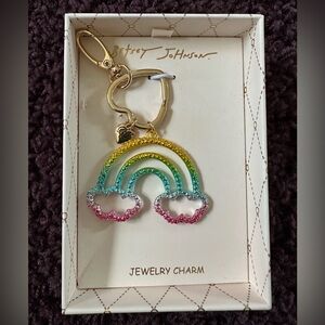 Betsey Johnson Rainbow Charm Keychain - Pink, Blue, Yellow